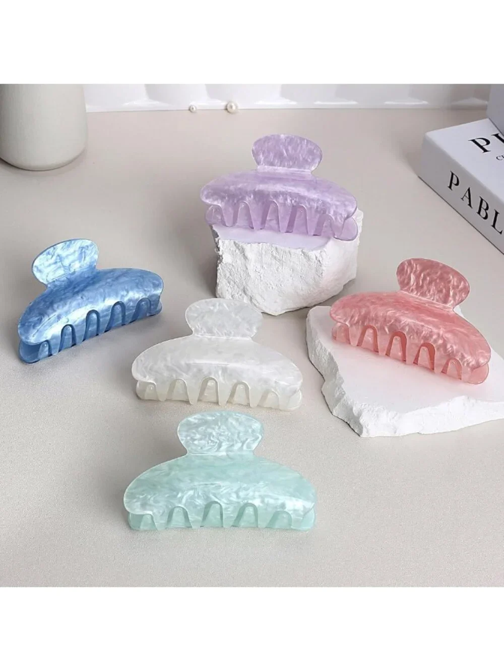 10 Pcs Medium Hair Claw Clips - Strong Hold Non-Slip Jaw Clamp for Thick/Thin